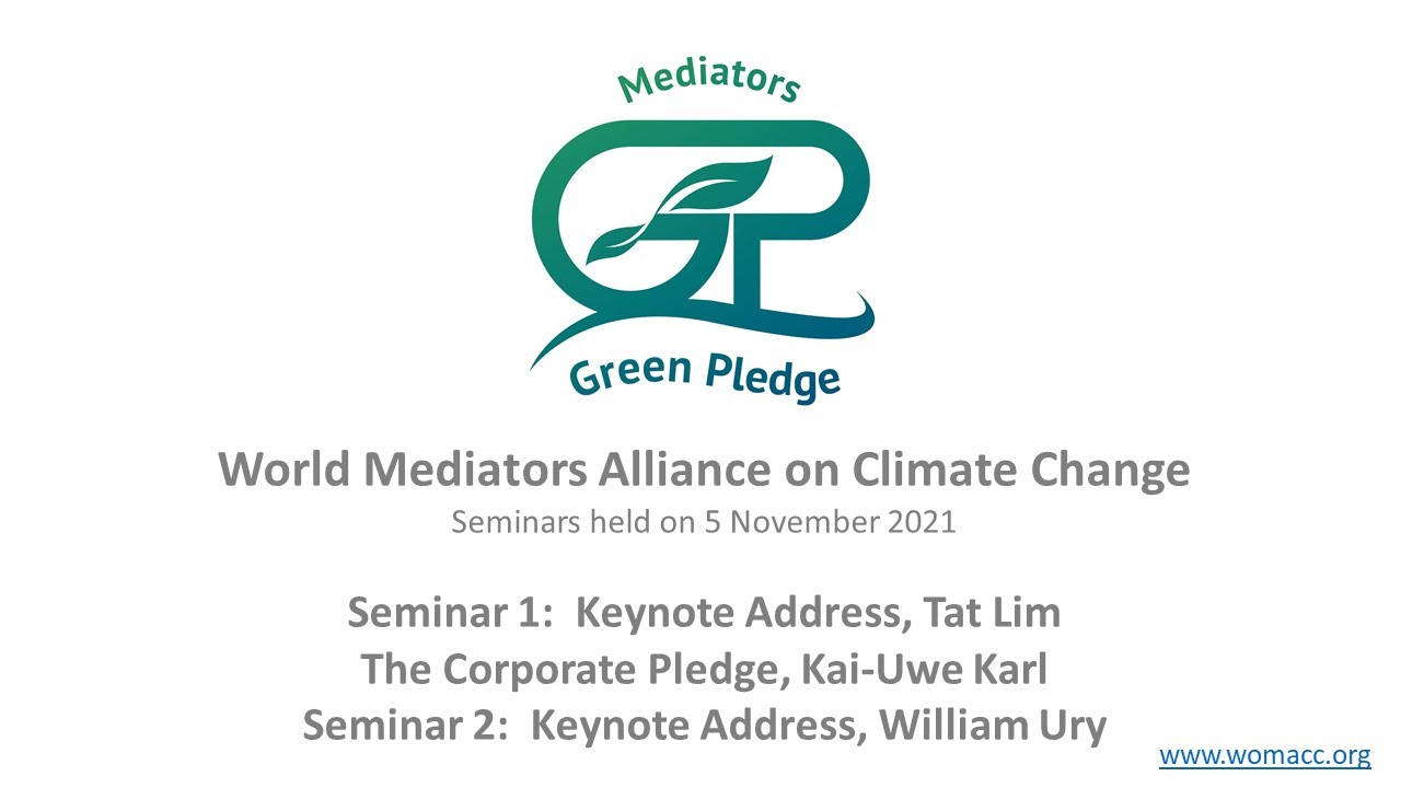 The Mediators' Green Pledge - seminars held on 5 November 2021